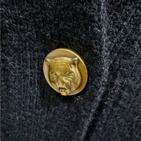 Authentic Gucci Black Cardigan with Gold Heart and Star Accents - Picture 4 of 6